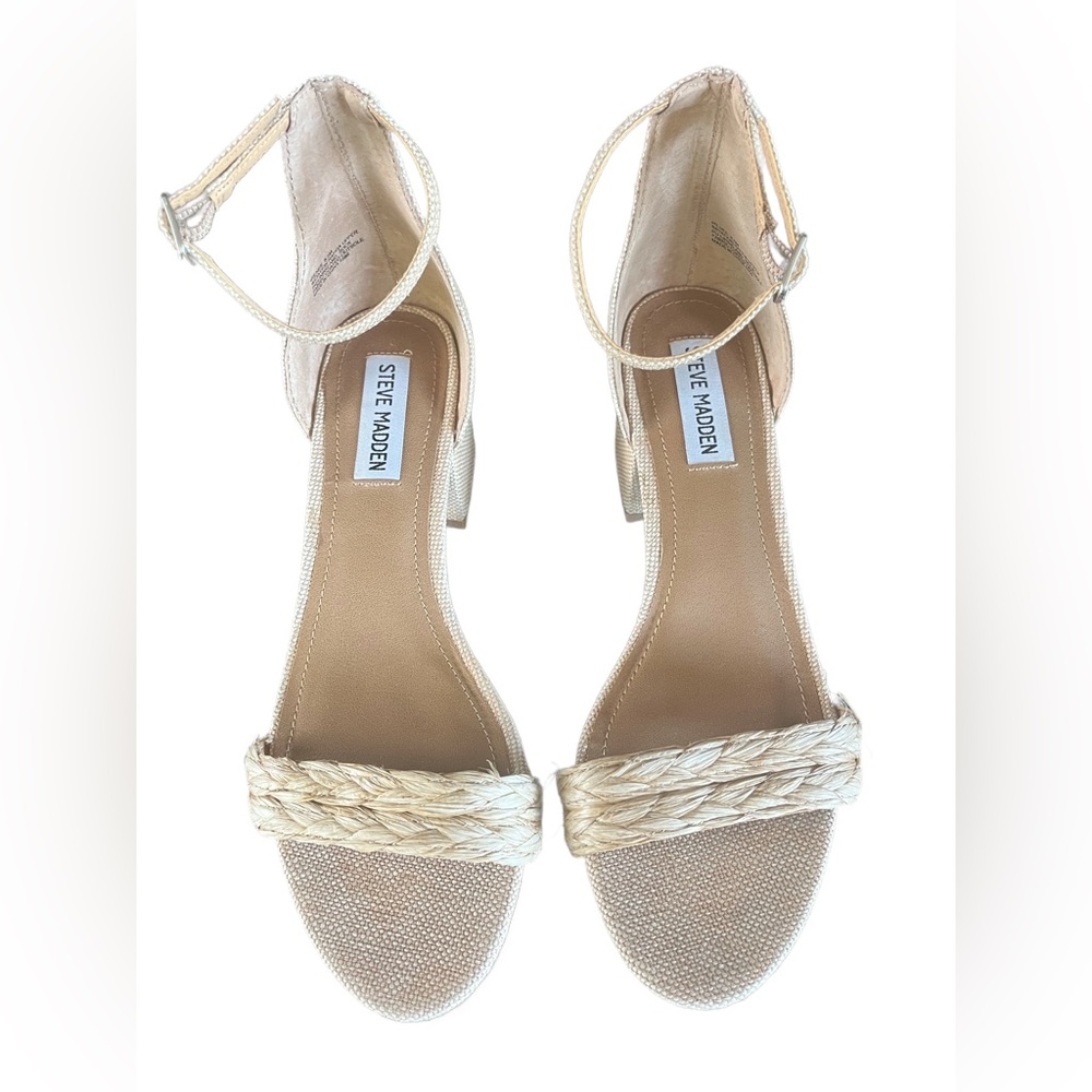 Steve Madden Tan Irenee Block Heel Sandal Size 8.5 New